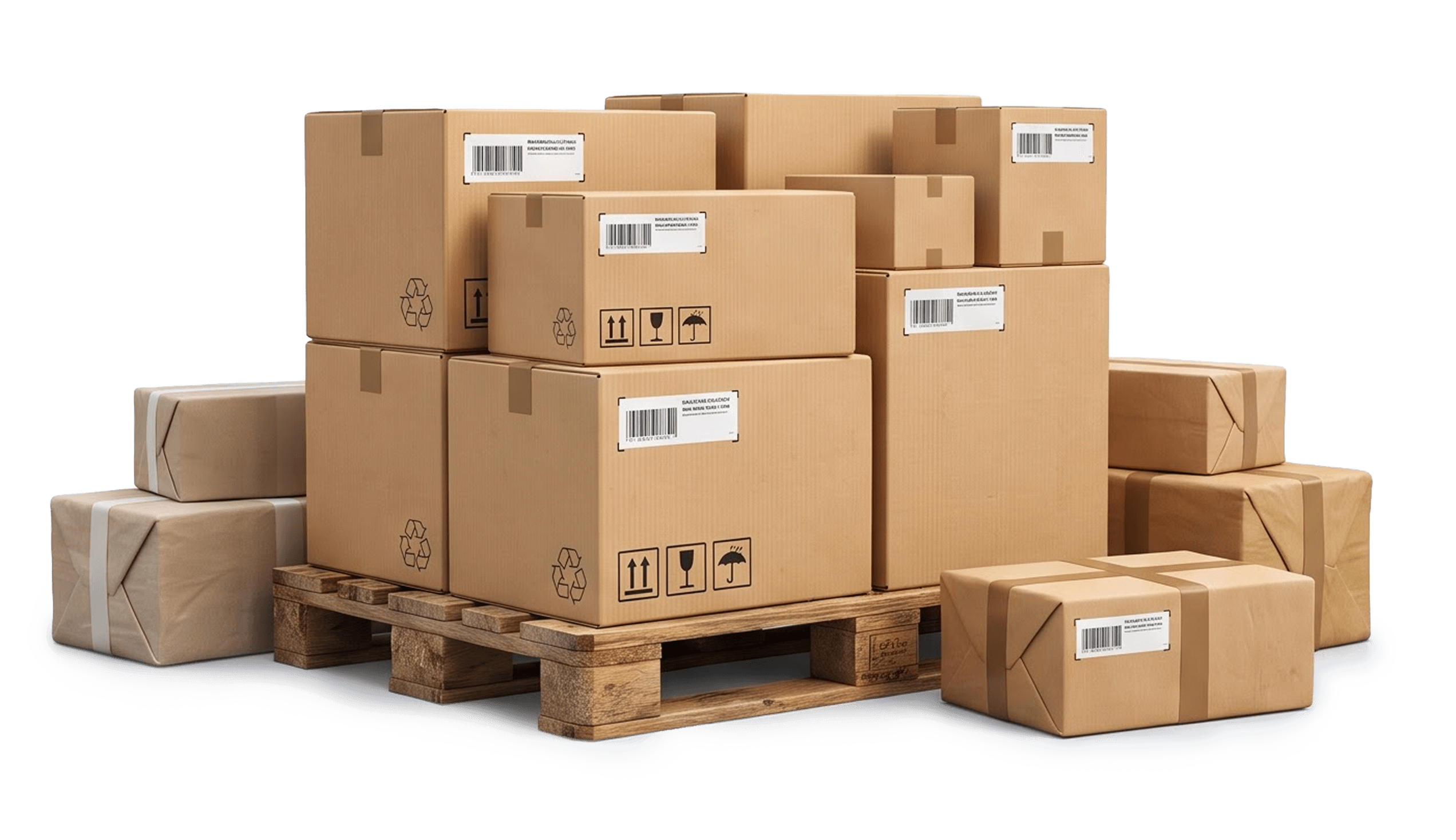 Cartons stacked on a pallet